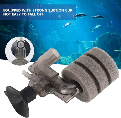 Pssopp Aquarium Sponge Filter, Fish Tank Sponge Filter with Suction Cup for Increasing Oxygen