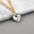 Lightweight Cat Necklace Collar with Heart Rhinestone Pendant, Adjustable Shine Diamond for Kittens, Small Dogs (White)