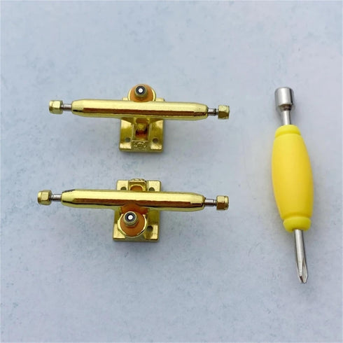 bogniga 34MM Fingerboard Trucks Square Base Finger Skateboard Fingerboard Trucks(Gold)