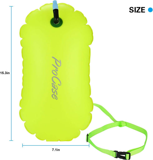 ProCase Swim Buoy Float - Swimming Bubble Safety Float with Adjustable Waist Belt for Open Water Swimmers and