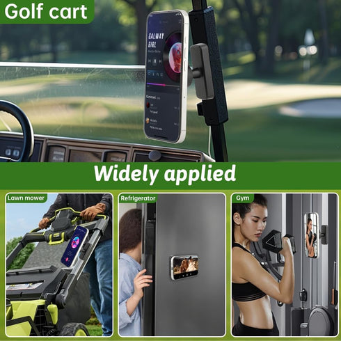 CfoPiryx N52 16 15 14 13 12 Magnetic Golf Cart Phone Holder, Aluminum Phone Mount with Magnets Golf Cart Accessories