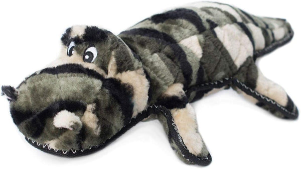 ZippyPaws Camron the Camo Gator Plush Dog Squeaky Toy, Interactive Stuffed Puppy Toy for Small, Medium, & Large Dogs
