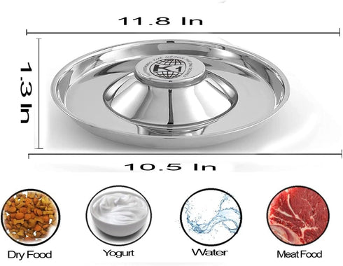 Puppy Bowls for Litter, 2 Stainless Steel Puppy Feeding Bowls, 11.5'' Food Feeding Weaning Bowl for Small Medium Pets