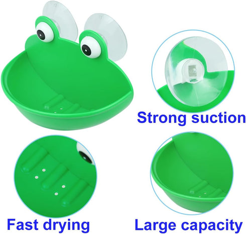2 Pieces Frog Habitat with Dual Suction Cups, Cute Fish Tank for Small Aquatic Animals
