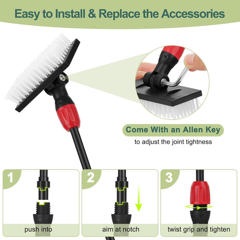 6 1 hygger Easy Clean Fish Tank Cleaner, in Aquarium Cleaning Tools Kit with Extendable Handle Algae Scraper Sponge