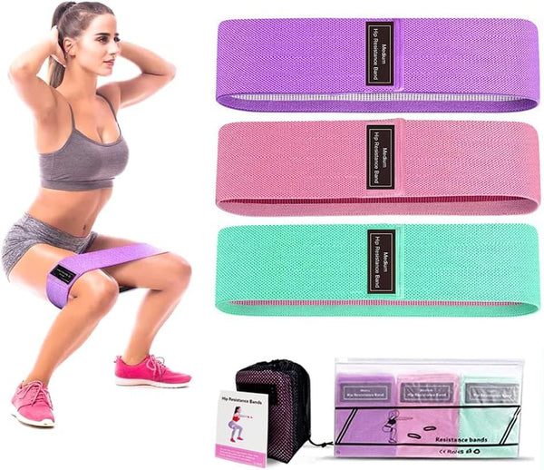 Resistance Bands for Legs and Butt, Thick Wide Stretch Fitness Bands, Non-Slip Workout Loop Bands for Women