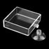 Clear Acrylic Square Shrimp Feeding Dish with Suction Cup for Fish Tank