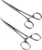 2pcs Set of Pets Ears/Nose Hair Puller, Straight & Curved 5" Full Serrated Stainless Steel Grooming Tool