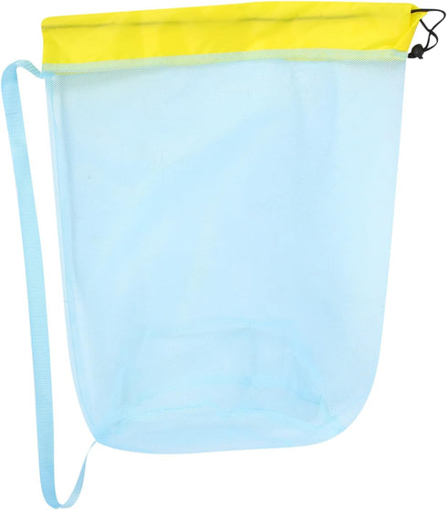 5pcs Swimming minkissy Beach Toys Storage Mesh Bag for Boys and Girls Versatile Drawstring Pouch for Sand Digging Tools