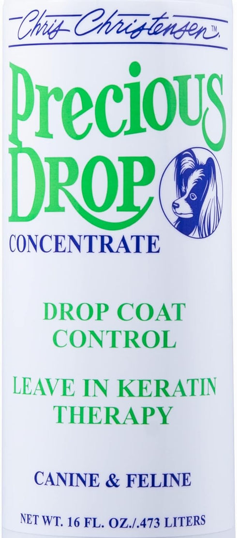 Chris Christensen Precious Drop Concentrate Dog Conditioner, Reduces Frizz & Matting, 16 oz, Groom Like a Professional