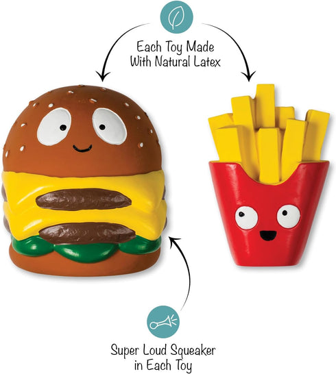 Fringe Studio Dog Toy Set, Big Buns, Small Fry, 2Pc Mini Latex, Pet Shop Collection (368013)