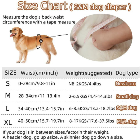 AIO (3 Pack) Washable Reusable Dog Diapers Male Breathable Belly Bands for Male Dogs Diapers with Nappy Dog Wrap