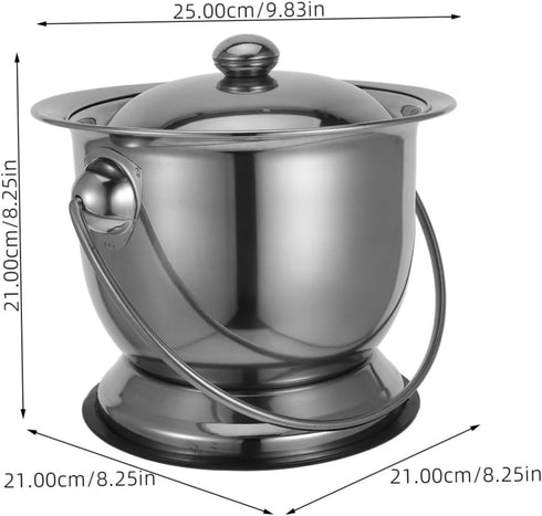 YOSADIER Capacity Portable Adult Potty Stainless Steel Pee Bucket Lid Home Chamber Pot for Seniors and Pregnant Women