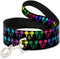 Buckle-Down Pet Leash - Mickey Expressions, Black/Multi Neon, 6 Feet Long, 1" Wide