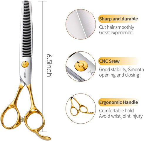 Dog Thinning Shears for Grooming, 36 Teeth 6.5" Blending Scissors for Small and Medium Dogs