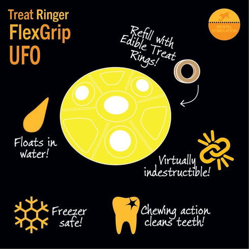 Starmark Treat Ringer FlexGrip UFO - Large Dog Toy