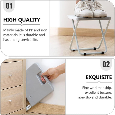 Homoyoyo Foldable Outdoor Stool Anti-Skid Portable Camping Chair Lightweight Plastic Stool for Fishing Hiking Balcony