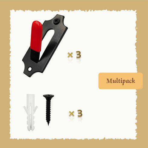LAJIAOZ 3Pcs European Mount Skull Hangers with Silicone Protector for Indoor/Outdoor Hunting Displays (Red)