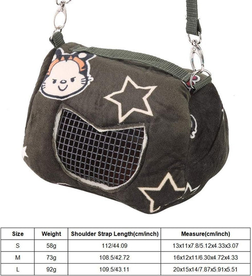 Small Pet Carrier Bag, Blackish Green Flannelette Portable Breathable Carrier for Small Pets Animal