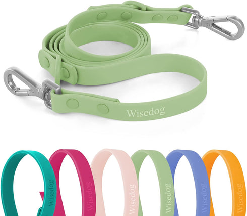 Wisedog Waterproof Standard Dog Leashes - 5 ft/6 ft Adjustable with 2 Hooks for Traffic Control Safety for Small,