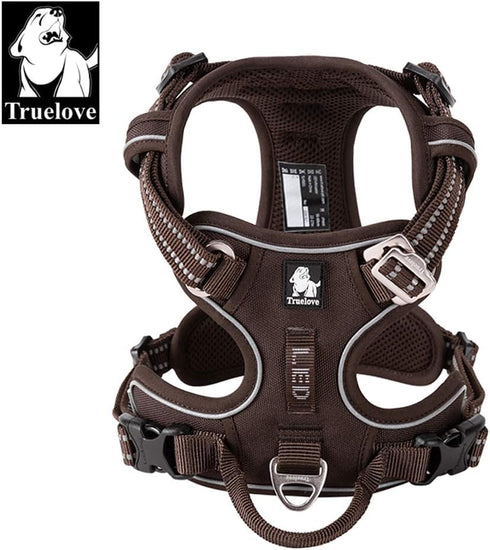TRUE LOVE Dog Harness - No Pull Nylon Reflective Pet Harness, Adjustable Comfortable Control in Brilliant Colors