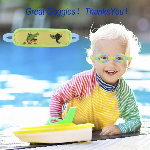 Kids Swim Goggles Age 2-6 - Toddler Goggles No Hair Pull, Child Goggles with Padded Headband