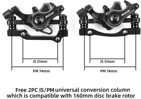 Mountain Bike Disc Brake Kit, MTB Mechanical Line Pulling Disc Brakes Caliper with Aluminum Alloy Levers - BUCKLOS