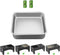 Stainless Steel Square Bowl and 4 Black Mats Under The 4 Corners of The Bowl, Suitable for Replacing The Slow Feeder Food Bowls, NOT Suitable for Replacing The No-Spill Water Bowl Side