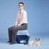 Petfamily Large Foldable Jumbo Hooded Cat Litter Box - Transparent Lid, Navy Blue