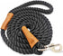 6 FT Rope Dog Leash, Soft Strong Braided Leash with Leather Tailor Connection, Pet Leash for Small Medium Large Dogs