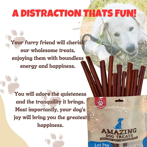 Amazing Dog Treats 12 Inch Collagen Stick, 5 Count, Collagen Bully Sticks for Dogs, No Hide Bones