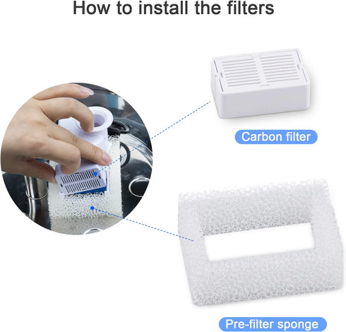 Wonder Creature Cat Fountain Filter for Aurora, Cupcake and 360° Stainless Steel Cat Water Fountain, 8 Filters