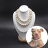 0.55 inch Big Pearl Dog Collar, Elegant Adjustable Necklace for Medium Large Dogs, Strong Stainless Steel Wire Rope