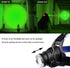 Green LED Headlamp Waterproof Head Torch Light with Zoomable and 3 Modes for Outdoor Activities