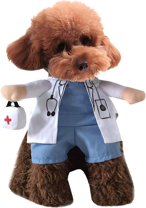 NACOCO Pet Doctor Costume for Dogs and Cats, Halloween Jeans Outfit Apparel (XS)