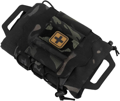 Tactical Military MOLLE Pouch, Rapid First-aid Belt Pouch, Survival Med Roll Carrier with Hypalon Handle