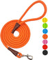 MayPaw 4 FT/6 FT/8 FT/10 FT Dog Leash, Classic Solid Colors, Strong Nylon Rope Reinforced with Leather, Heavy Duty