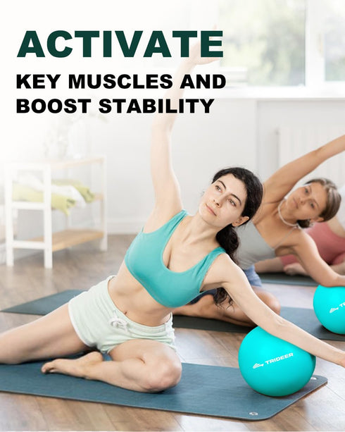 Trideer 9 Inch Pilates Ball, Small Exercise Ball with Guide for Yoga, Core Training, Physical Therapy, Stability
