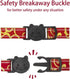 Breakaway Cat Collar with Bells & Fortune Cat Charm - Adjustable Chirimen Japanese Collar for Cats and Small Dogs