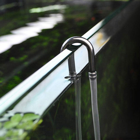 Maxmoral Aquarium U-Shape Connectors, Stainless Steel Fish Tank Air Pump Accessories CO2 System Tube Connector