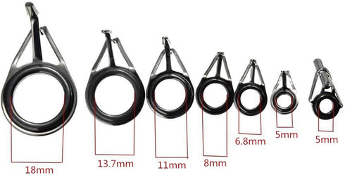 Honbay 7pcs Set Mixed Sizes Fishing Rod Eyes Guides Line Rings Repair Kit