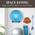 MyGift Yoga Ball Storage Wall Mount, Black Metal Pipe Racks for Exercise Ball Holder, Ball Storage for Home Gym
