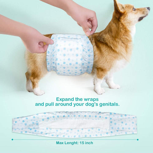 (Pack 26)) Dog Diapers - Absorbent Diapers for Dogs with Leak Protection, Incontinence, Marking (X-Small