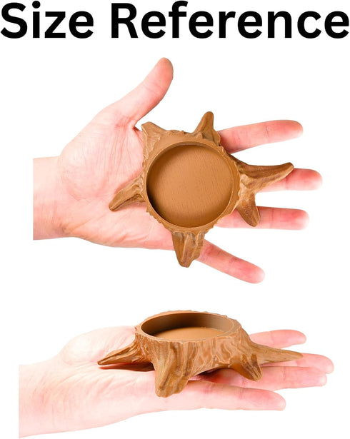 Lucky Critter Hermit Crab Food Dish Tree Stump | Hermit Crab Feeding Dish Food Bowl | Feeding Supplies Accessories