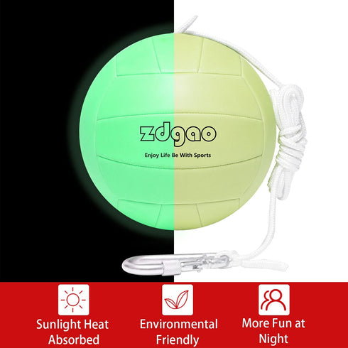 Portable Tetherball-Glow in The Dark Replacement Tether Ball with Carabiner, Ball Pump with Needle for Kids and Adults