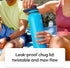 ThermoFlask 40 oz Double Wall Vacuum Insulated Stainless Steel Water Bottles, 2-Pack, Ice Grey/Azure