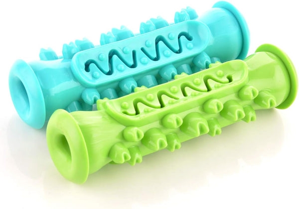 Guardians Dog Chew Toys for Aggressive Chewers - Dog Toothbrush Care Cleaning Stick for Small Middle Dogs (Blue+Green)