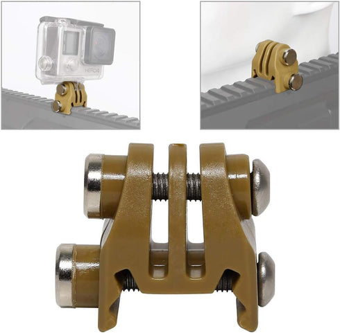 Picatinny Rails Bracket Adapter for GoPro Action Camera (Tan) Airsoft Rail Mounts