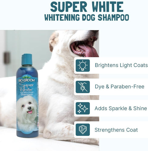 Set 12 Oz (1 Set) Bio-Groom Dog Shampoo and Conditioner - Whitening Shampoo for Dogs, Moisturizing Conditioner for Dry