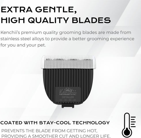 Kenchii Fine Detailer Clipper Blade for Flash Clipper - Black & White